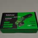 Cardboard Cutter, Rechargeable Cordless Electric Scissors, 4V Upgrade Motor Electric Box Cutter with 2 Blades, Safety Lock & LED Light, Powerful Cutting for Cardboard Box, Plastic, Leather