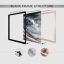American Flag Canvas Wall Art, 4th of July Patriotic Poster Print, USA Flag Ocean Waves Abstract Picture, Modern Independence Day Wall Decor for Bedroom Living Room 16x24in Unframed