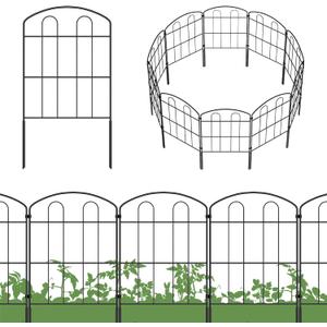 MOOACE Decorative Garden Fence 28 Pack, 24in (H) x30ft (L) RustProof Metal Landscape No Dig Fence, Wire Border Patio Bed Fencing, Ground Stake Animal Barrier for Rabbit Dog, Yard Outdoor Decor