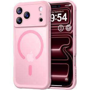 Thomo Magnetic for iPhone 17 Pro Case, [Compatible with Magsafe] [Full Camera Protection] Translucent Matte Military Grade Shockproof with Anti-Fingerprint Phone Cover 2025, Pink