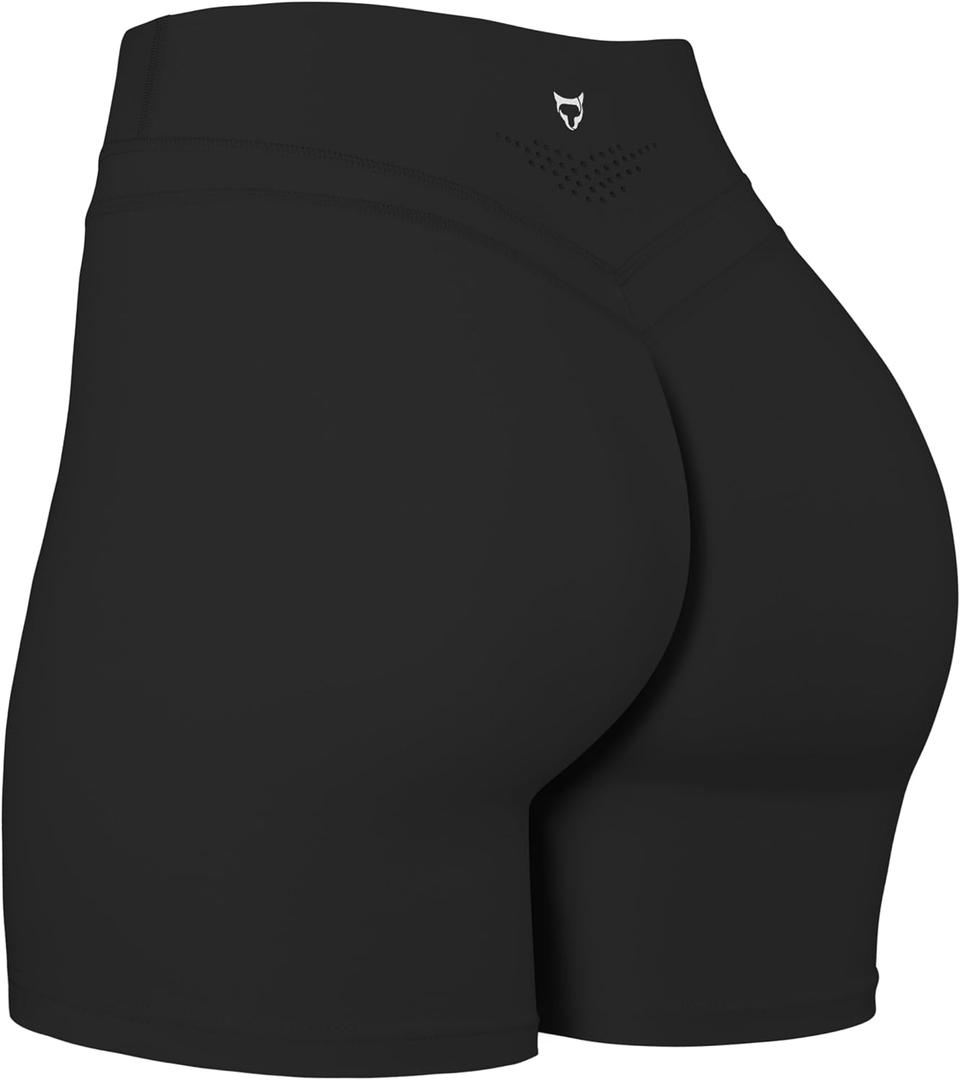TomTiger Yoga Shorts for Women Tummy Control High Waist Biker Shorts Exercise Workout Curve Lifting Tights Short Pants, XS