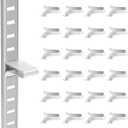VEVOR Shelf Clips, 40 Pack, Adjustable Steel Pilaster Shelf Clips Support for Metal, Wood, Glass Shelves, Compatible with Wardrobes, Cabinets, Bookcases, Shoe Racks and Display Racks (Silver)