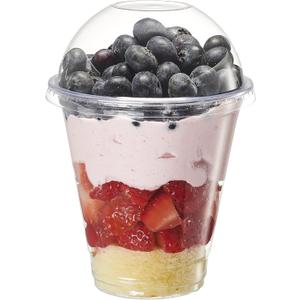 GUSTO 12 oz. Clear Plastic Cups With Dome Lids 50 Count (No Hole), Fruit Cups with Lids for Party - Perfect for Smoothies, Milkshakes, and To-Go Beverages -(Formelry Comfy Package)
