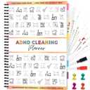 5 x ADHD Cleaning Planner, Dry-Erase Sleeve + Paper Pages, Removable Ring Binder, Daily,Weekly,Monthly Plans, Cleaning Schedule and Checklist, ADHD Planner for Adults Women