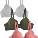Fruit of the Loom Womens Smooth Cotton T-Shirt Bra - Ultra-Soft, Flexible, and Invisible Under Tees, 38B