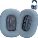 Earpads for Apple AirPods Max Earpad Replacement Sweat Proof Ear Cushions Airpods Max Ear Pad Earcups with Protein Leather, Memory Foam and Magnet Blue
