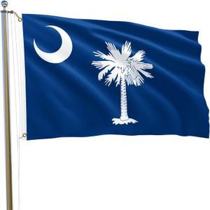 South Carolina State Flag 4x6FT SC State Flag Bright Colors Fade Proof Polyester with 2 Brass Grommets Indoor Outdoor