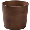 Ekirlin 7 inch Plant Pot, Resin Mahogany Texture Flower Planters with Drain Hole, Removable Rubber Stopper and Non-Slip Soft Pad - for Most Plants and Flowers