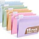 Plastic Hanging File Folders Letter Size, Colored Hanging File Folders with Tabs, Durable Waterproof Plastic Hanging Folders for Filing Cabinets, Office, School & Home Organization (15, Pastel)