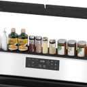 Magnetic Stove Top Shelf, 30 Inch Magnetic Silicone Kitchen Spice Rack for Back of Stove, Over the Stove Top Kitchen Organization, Oven Shelf, Seasoning Organizers, Easy to Clean, Black