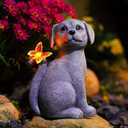 Nacome Dog Outdoor Statues for Garden: Outside Decor with Butterfly Clearance for Yard Art Lawn Ornaments Porch Patio Balcony Home House - Birthday Gifts for Grandma Mom Women