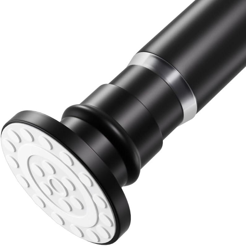 Small Tension Curtain Rod 18-32 Inch Spring Tension Rod Short Shower Curtain Rod No Drilling Adjustable Black Shower Rod,Heavy Duty, Black 