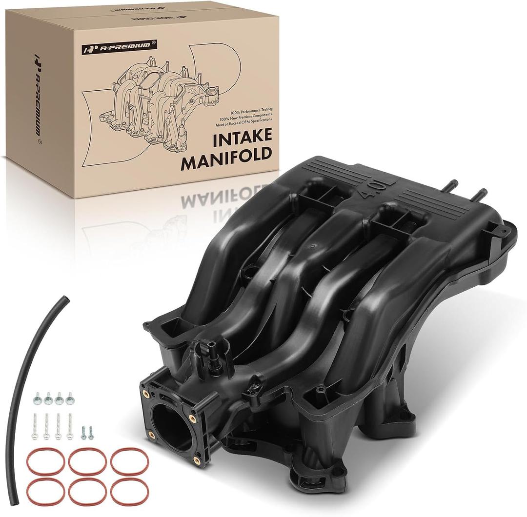 A-Premium [V6 4.0L] Engine Upper Intake Manifold Assembly W/Valve & Gasket Compatible with Ford Explorer 2004-2010, Explorer Sport Trac 2007-2010 & Mercury Mountaineer 2004-2010