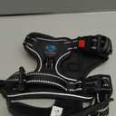 PHOEPET No Pull Dog Harness Medium Reflective Front Clip Vest with Handle,Adjustable 2 Metal Rings 3 Buckles[Easy to Put on & Take Off](M, Black)