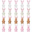 Sumind 20 Pieces Easter Mini Plush Rabbit Tiny Joint Bunny 2.4 Inch Small Rabbit Doll Soft Bunny Stuffed Animal Toys for Birthday Cake Wedding Decorations Party Favors(Short Plush Style)