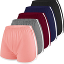 Motarto 5 Pieces Cotton Shorts Dolphin Design Athletic Shorts Women Sports Shorts for Dance, Yoga, Running, XL