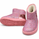 Girls Winter Warm Snow Boots Sequin Fur Lined Waterproof Boot Glitter Princess Outdoor Shoes(Toddler/Little Kid) Size 12