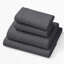 Purple SoftStretch Sheets, Full Size, Rayon Blend, Moisture-Wicking, Stormy Grey, Fits Other Mattresses, Stretch for Adaptive Support