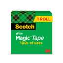 Scotch Magic Tape Refill, Invisible Matte Finish, 1" x 2592" (72 Yards), 3" Core, Single Roll  Ideal for Office, Home and School Use