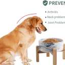 Raised/Elevated Ceramic Dog Bowl for Medium Large Sized Breeds,Large Dog Food Water Bowl with Stand,8 in Non Slip Heavy Weighted 1800ml/ 7.6 Cups/60 OZ Marble Grey