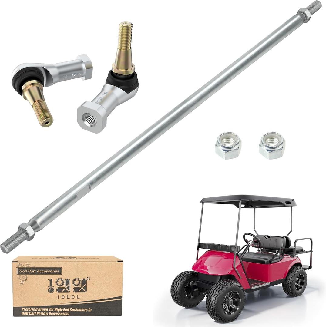 10L0L Golf Cart Tie Rod Assembly Tie Rod and End (Left and Right) Fits EZGO Gas & Electric Golf Carts Years 2001-Up (26 Inch) 70876-G02 70902-G01 70902-G02 01069-G01 01069-G02