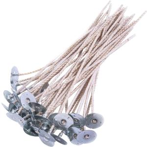 100pcs ECO12 Wicks for Soy Candles, 8 inch Pre-Waxed Candle Wick for Candle Making,Thick Candle Wick with Base