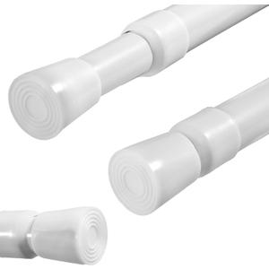 2 Pack Spring Tension Curtain Rods White Ajustable 53-98inchs, 0.86inch Diameter, Extension Spring Tension Rods Suitable for Use in Bathroom Window Screen Curtain Wardrobe (white)
