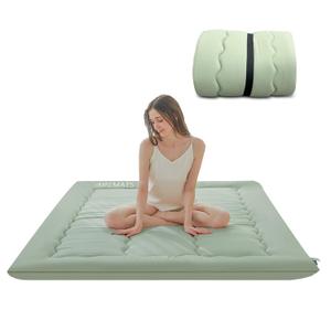 imflmats Japanese Floor Mattress Futon Mattress,3" Foldable Tatami Sleeping Pad for Adults,100% High Density Foam Comfortable Floor Mattress Queen Size 60"x 80",Ideal for Comfort and Support,Green