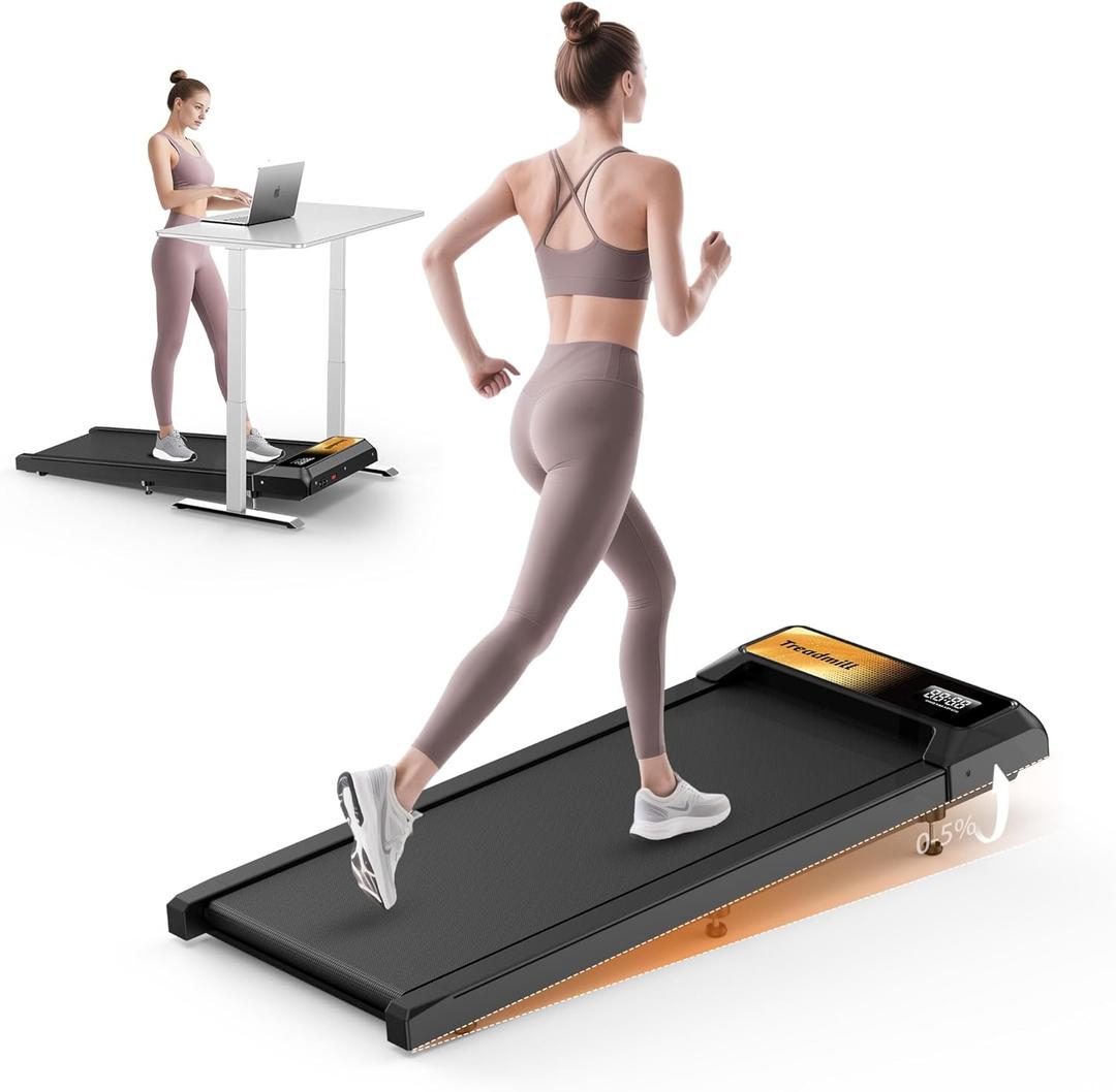 Walking Treadmill Pad with Incline, Walking 2.5HP for Home and Office, 265Lbs Weight Capacity, Treadmill with APP & Remote Control, LED Display (Yellow)