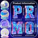 4 Pcs Iridescent Decorations Prom Letter Lights 3D Large Prom 2025 Light up Sign Marquee Prom Letters 9.8in Prom Decorations for 2025 Graduation Party Supplies