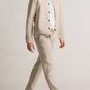 Men's Linen Blend Casual Pants, Lightweight Breathable Drawstring Summer Beach Pants (XL)