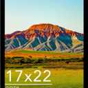 17x22 Picture Frame Black for Wall Mounting, Horizontal and Vertical Formats for Wall Hanging, Wood 17x22 Frame, Black, 1 Pack