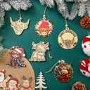 12 Pcs Christmas Highland Cow Ornaments Christmas 3D Highland Cow Wooden Xmas Tree Decorations Hanging Wood Funny Farm Animal Ornaments Gifts for Farmhouse Home Xmas Holiday Crafts Party Supplies