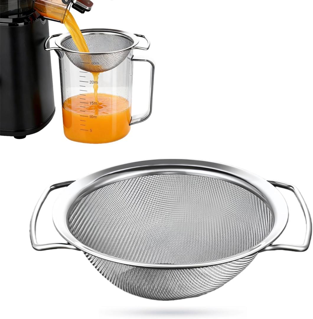 Juicer Strainer for Nama J2, juice strainer after juicing, Fine Mesh Filter Screen Compatible with Nama J2 Cold Press Juicer, Bilateral handles-304 Stainless Steel Easy Clean