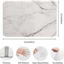 Marble Bathroom Mat Rugs Abstract White Gray Marble Texture Microfiber Faux Cashmere Thick Plush Bath Mat Non-Slip Water Absorbent Bath Carpet for Bathtub Bathroom Floor Tub 16X24 Inch