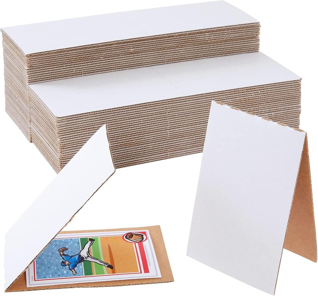 Stockroom Plus 75 Pack Corrugated Cardboard Sleeves for Sports Cards, Trading Card Shipping Supplies, Flat Vending 3 x 4.5