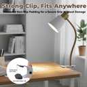 Desk lamp Eye-Caring Table Lamps, 360Rotation Gooseneck Clip on Lamp Reading Light, Portable Reading Book Light, Clamp Light, Study Desk Lamps for Bedroom and Office Home Lighting (Black and White)