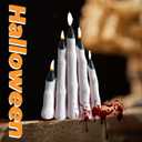 Halloween Taper Candles - Novelty Finger Candle Sticks for Holiday Decorations (Skeleton Primary Color)