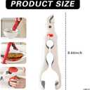 2 x 3-in-1 Silicone Non-Slip Heat Resistant Gripper Tongs,Multi-Function Hot Plate Gripper Small & Large Ends for Bowls & Plates, 22cm Long Handle with Built-in Can Opener (White)