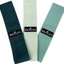 3-Pack Fabric Resistance Bands for Legs & Glutes  Exercise Bands for Workout, Strength Training, Yoga, Pilates & Fitness  Mesh Bag & Exercise Guide Included (Patina Green, Aqua Green, Forest Green)