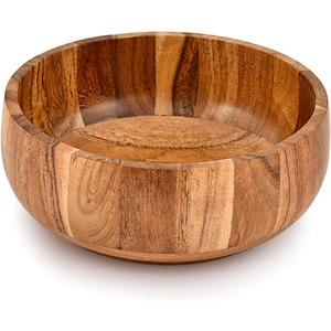 Kimona Fruit Bowl Acacia Wood for Salad & Fruit, Decorative Wooden Bowl For Fruit,Dessert Platter (8" x 8" x 3")