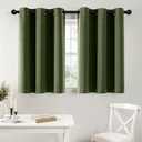 MIULEE Blackout Curtains for Bedroom Living Room 2 Panels, Thermal Insulated Room Darkening Drapes Grommet Noise Reducing Light Blocking Window Treatments 36 Inches Long 40x36 Inch Olive Green