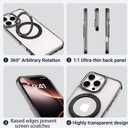 for iPhone 16 Pro Max case,Compatible with Kickstand,TPU&PC Case with Stand,Transparent Shockproof Black Phone Case (iPhone 16 Pro Max)