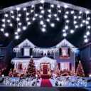 98 Ft Ice Lights for Outside, 1216 LED Christmas Lights Outdoor Plug in, Christmas String Lights with 8 Modes & Timer for Holiday, Party, Wedding, House, Patio, Outdoor Decor(Cool White)