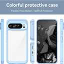 for Google Pixel 9 Pro XL Case: Clear Unisex Shockproof Flexible TPU Slim Fit Transparent Protective Phone Crystal Clear for Pixel 9 Pro XL Case Cover(Blue)