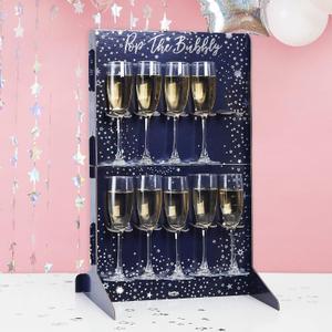 Ginger Ray Navy & Iridescent Champagne Party Drinks Wall Holder Stand Decoration - Great for Christmas StarGazer Birthday