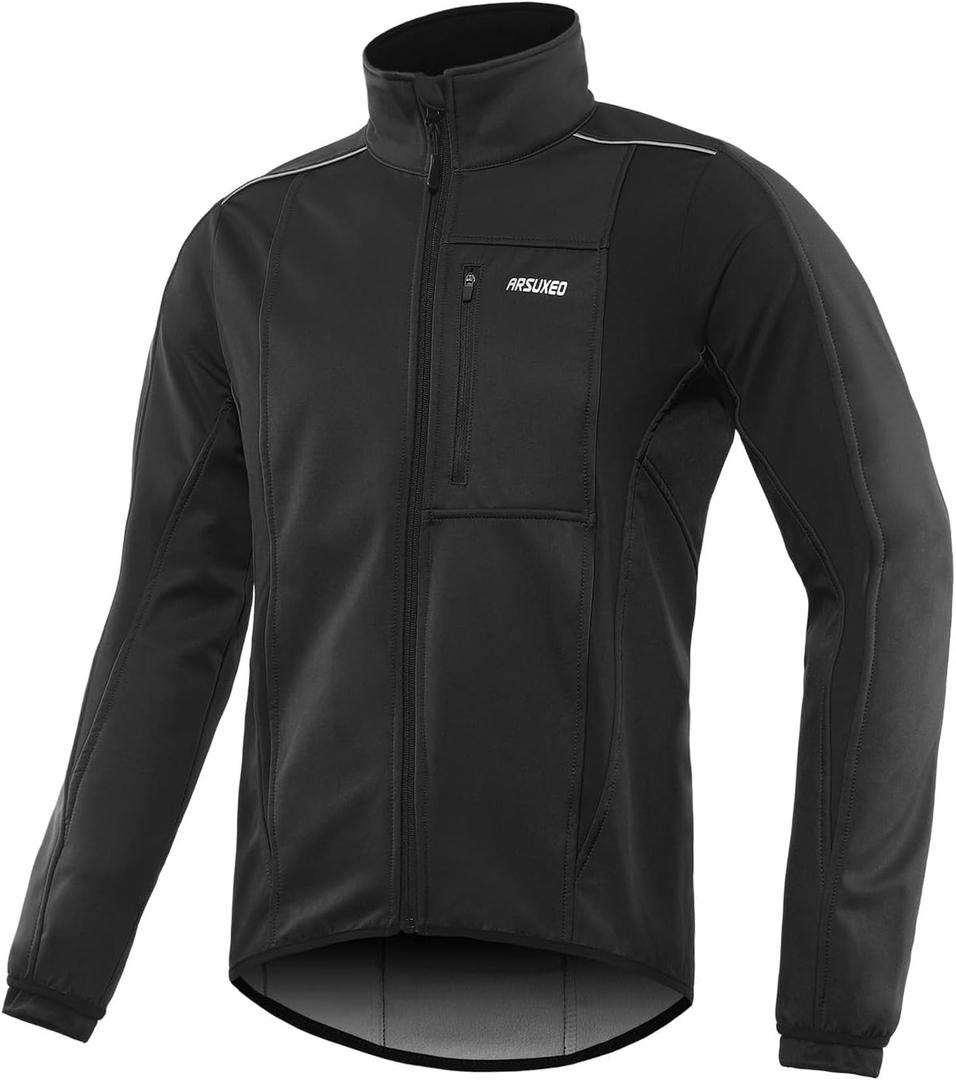 ARSUXEO Winter Warm UP Thermal Softshell Cycling Jacket Windproof Waterproof 15-k (XX-Large)