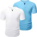 Mancozy Mens V-Neck T Shirts Casual Fashion Longline Shirt Tee for Men (XL)