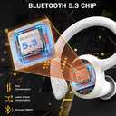 Wireless Earbuds Bluetooth Headphones, Bluetooth 5.3 Earbuds Sport Immersive HiFi Stereo Ear Buds, 48Hrs Earphones in Ear with Earhooks, HD Mic, IP7 Waterproof White Headset for Workout Running [2023]
