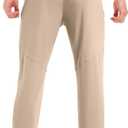 Men's Hiking Sweatpants Joggers Athletic Pants Stretch Workout Jogging Running Gym Traning Track Pants (Beige, M)